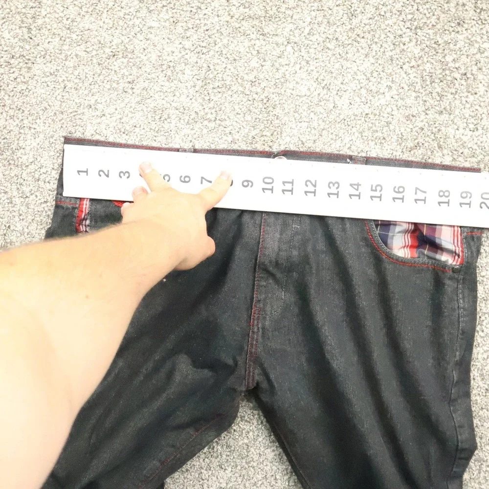 Red Ape Jeans Mens 38X29 wide leg baggy y2k Pants Red Stitching Streetwear